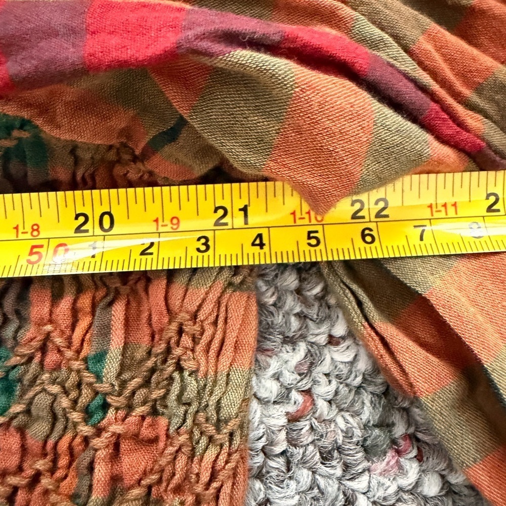 Free People Charlotte Plaid Tunic Multicolor Plaid Smocked Blouse or Mini Dress - Picture 5 of 13